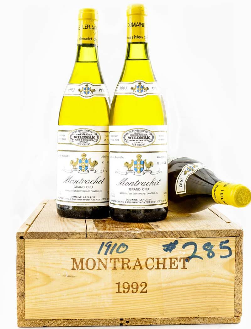 Lot 100: 3 bottles 1992 Domaine Leflaive Montrachet in OWC